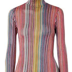 BEAUFILLE® colourful striped mock turtleneck